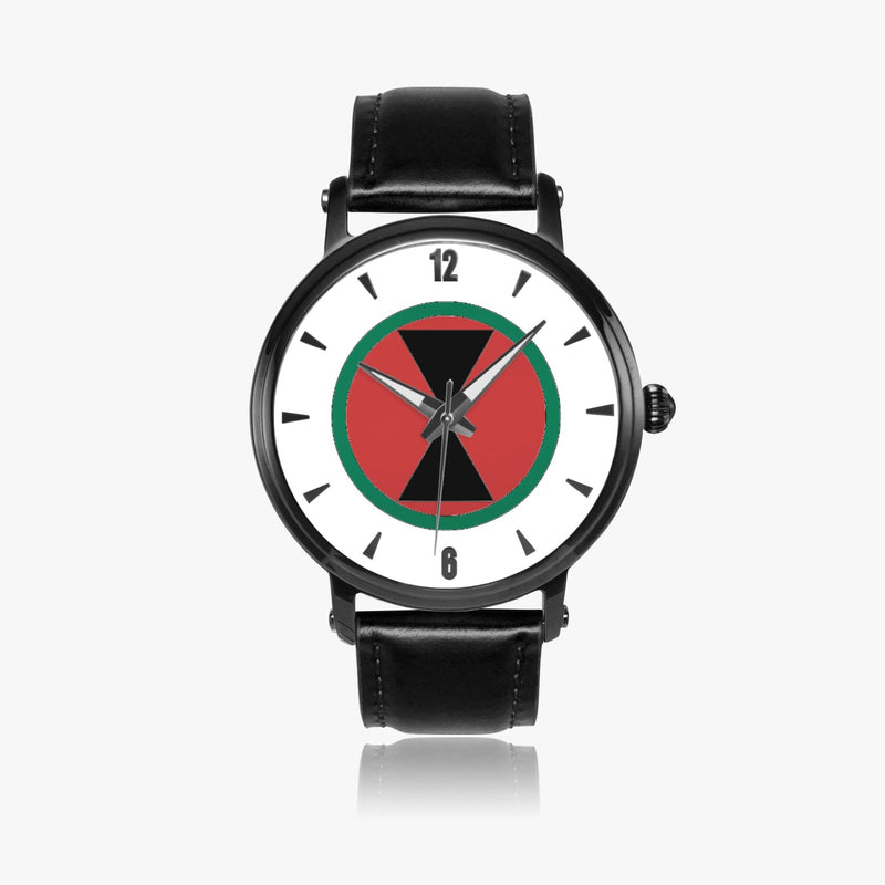 7th Infantry Division-46mm Automatic Watch with a Black Leather Band