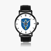 8th Infantry Division-46mm Automatic Watch with a Black Leather Band