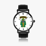 Special Forces Airborne-46mm Automatic Watch with a Black Leather Band