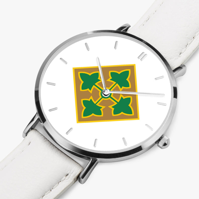 Perspective View - 4th Infantry Division Ultra Thin Watch (White Strap)