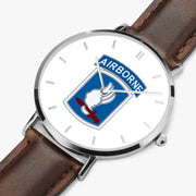 Perspective View - 173rd Airborne Brigade Ultra Thin Watch (Brown Strap)