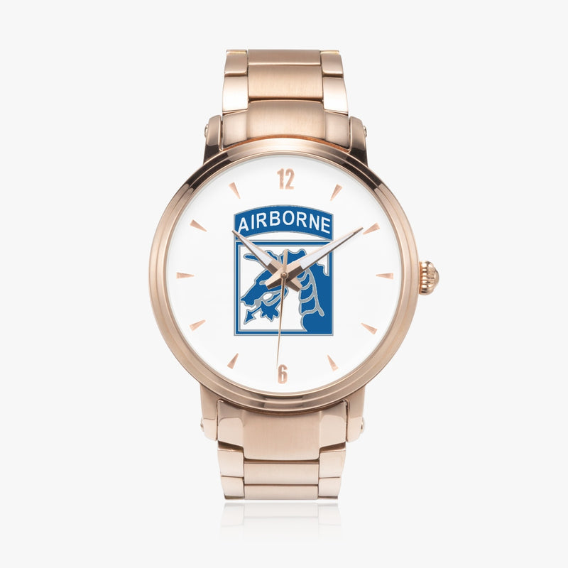 XVIII Airborne-46mm Automatic Steel Strap Gold Watch