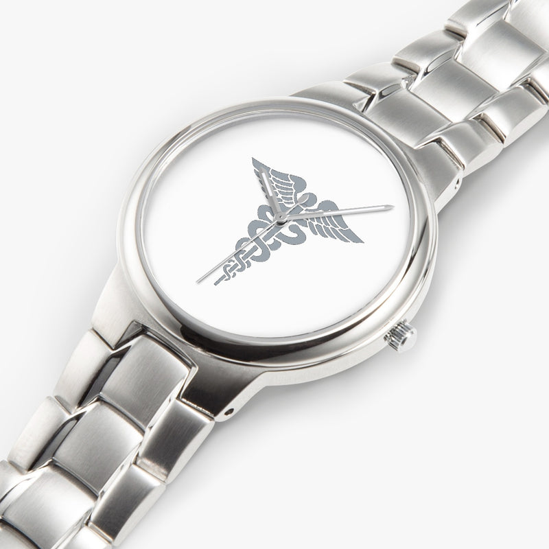 Top View - Hospital Corpsman-Silver Stainless Steel Silver Quartz Watch