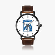 XVIII Airborne Corps-46mm Automatic Watch with a Brown Leather Band