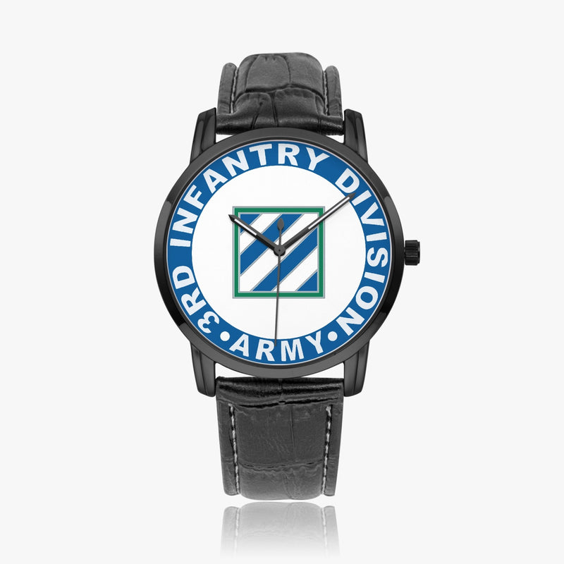 3rd Infantry Division-Wide Type Black Watch with a Black Leather Band