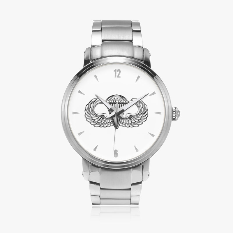 Basic Parachutist-46mm Automatic Steel Strap Silver Watch
