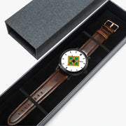 Watch Case with 4th Infantry Division-46mm Automatic Watch (Brown Strap)