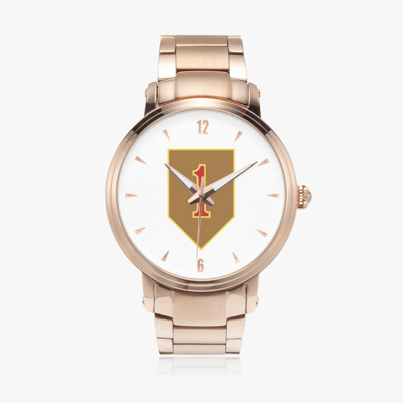 1st Infantry Division-46mm Automatic Steel Strap Gold Watch