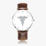 Top View - Hospital Corpsman Ultra Thin Watch (Brown Strap)