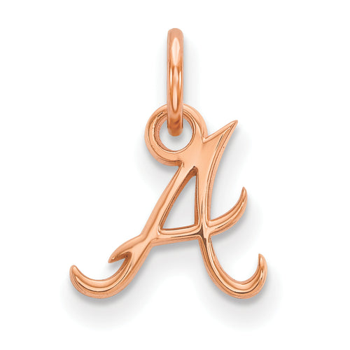 14k Rose Gold MLB LogoArt Atlanta Braves Letter A Extra Small Pendant