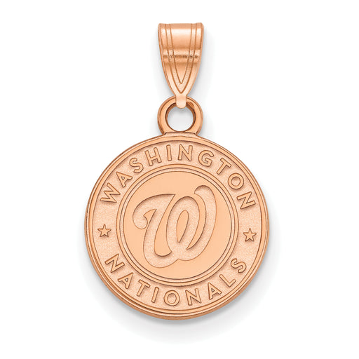 14k Rose Gold MLB LogoArt Washington Nationals Circle Small Pendant