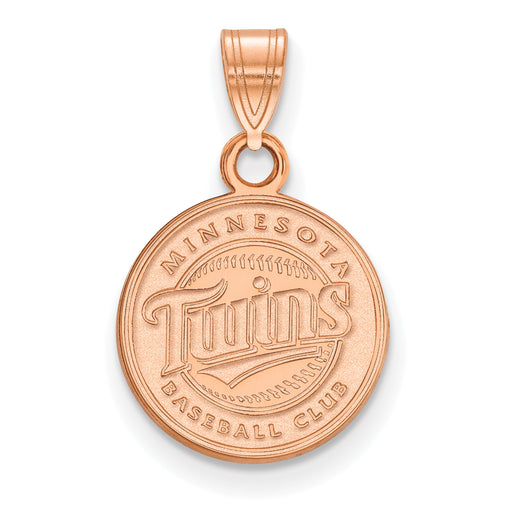 14k Rose Gold MLB LogoArt Minnesota Twins Baseball Club Small Pendant