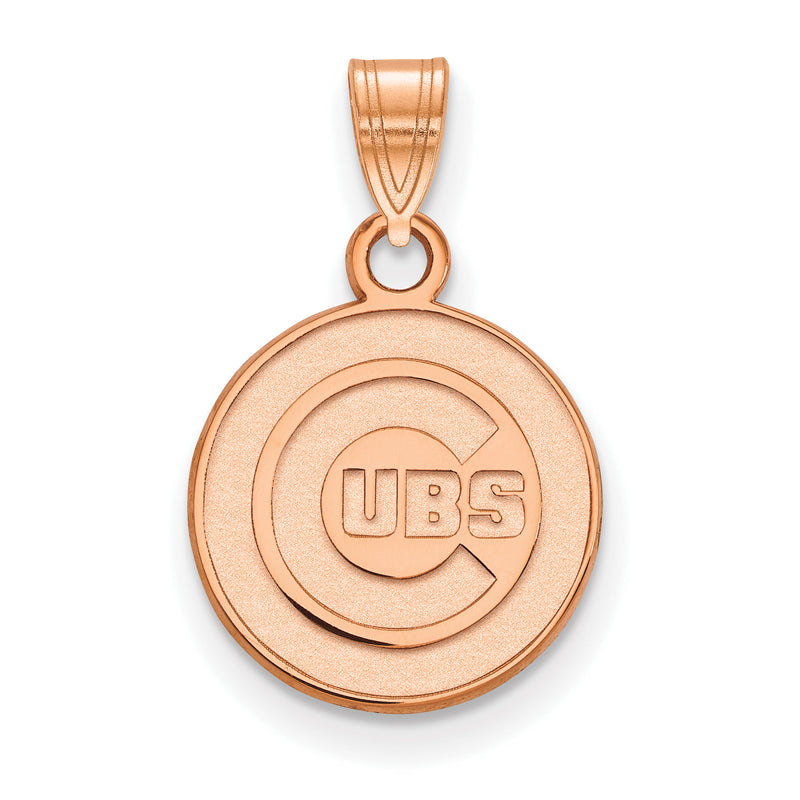 14k Rose Gold MLB LogoArt Chicago Cubs Small Pendant