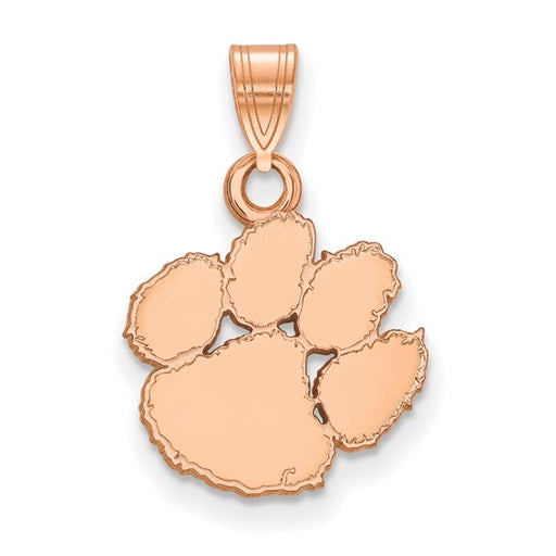 14k Rose Gold LogoArt Clemson University Tiger Paw Small Pendant