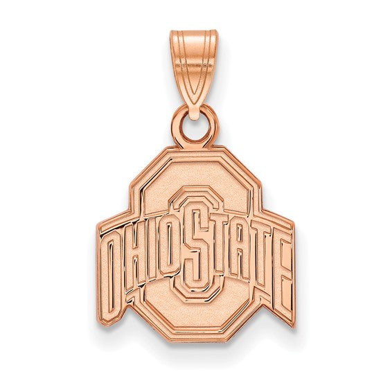 Sterling Silver Rose Gold-plated Ohio State University Small Pendant