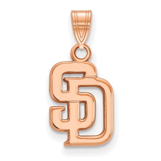 Sterling Silver Rose Gold-plated MLB LogoArt San Diego Padres Small Pendant