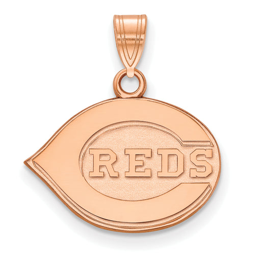  SS Rose Gold-plated MLB LogoArt Cincinnati Reds Small Pendant