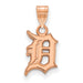 Sterling Silver Rose Gold-plated MLB LogoArt Detroit Tigers Small Pendant