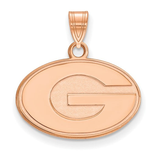 Sterling Silver Rose Gold-plated LogoArt University of Georgia Small Pendan