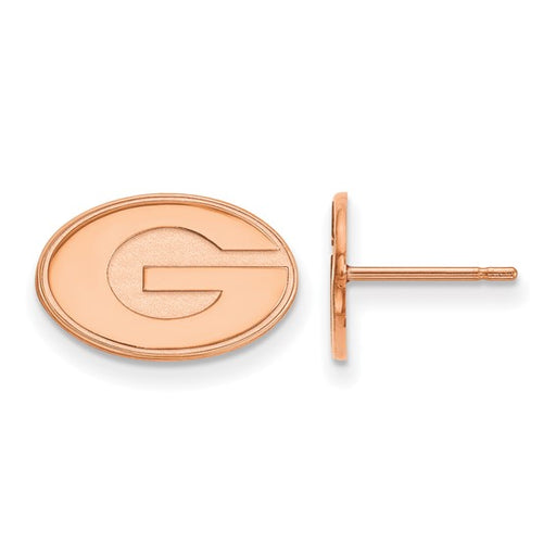 Sterling Silver Rose Gold-plated University of Georgia XS Post Earrings