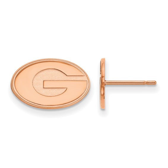 Sterling Silver Rose Gold-plated University of Georgia XS Post Earrings