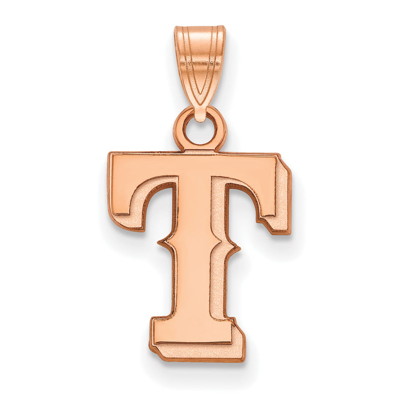  SS Rose Gold-plated MLB LogoArt Texas Rangers Small Pendant