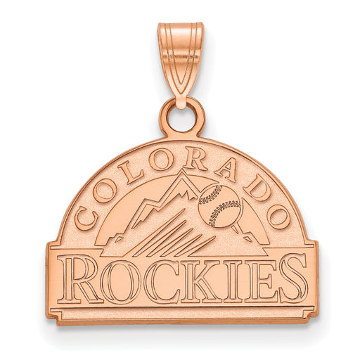14k Rose Gold MLB LogoArt Colorado Rockies C-R Medium Pendant