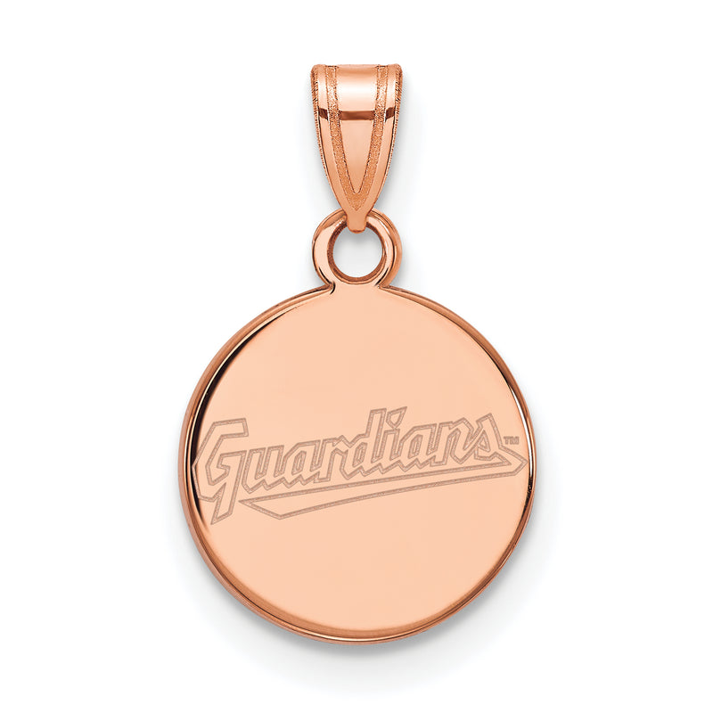 14k Rose Gold MLB LogoArt Cleveland Guardians Small Disc Pendant