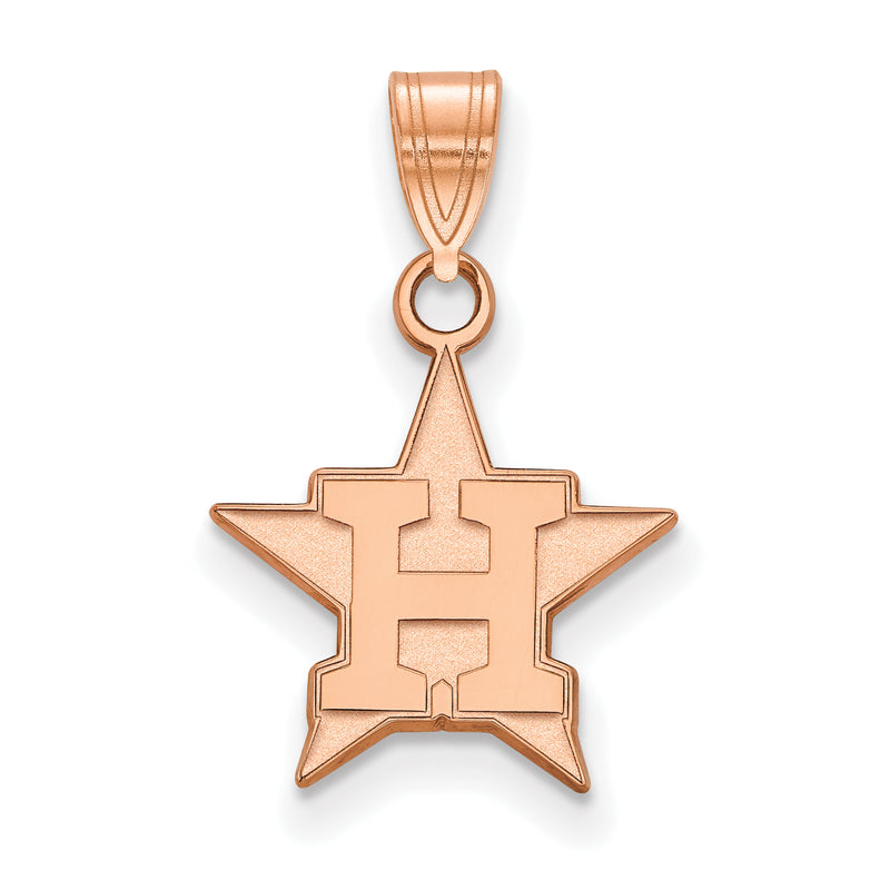 14k Rose Gold MLB LogoArt Houston Astros Letter H Star Small Pendant