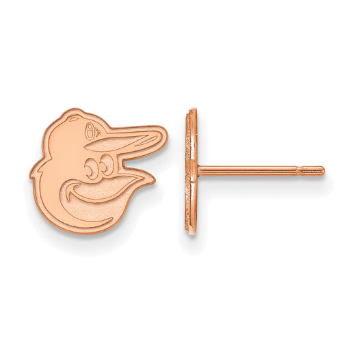 SS Rose Gold-plated MLB LogoArt Baltimore Orioles Extra Small Post Earrings