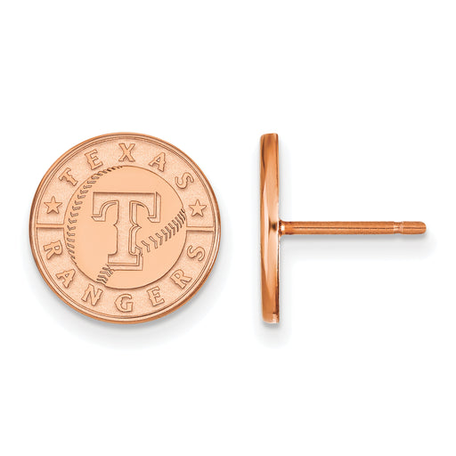 SS Rose Gold-plated MLB Texas Rangers Small Disc Earring