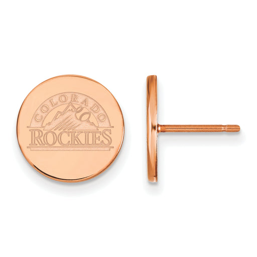SS Rose Gold-plated MLB Colorado Rockies Small Disc Earring
