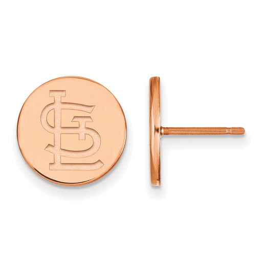 SS Rose Gold-plated MLB St. Louis Cardinals Small Disc Earrings