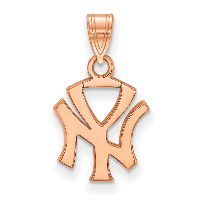  SS Rose Gold-plated MLB LogoArt New York Yankees Small Pendant