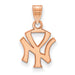 Sterling Silver Rose Gold-plated MLB LogoArt New York Yankees Small Pendant