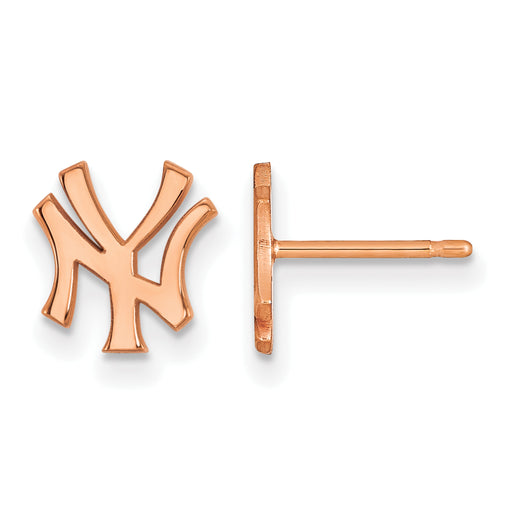 SS Rose Gold-plated MLB LogoArt New York Yankees Extra Small Post Earrings