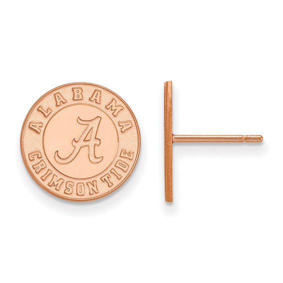Silver Rose Gold-plated Univ of Alabama Small Post Earrings