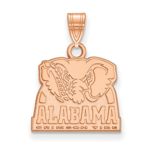 14k Rose Gold LogoArt University of Alabama Elephant Small Pendant