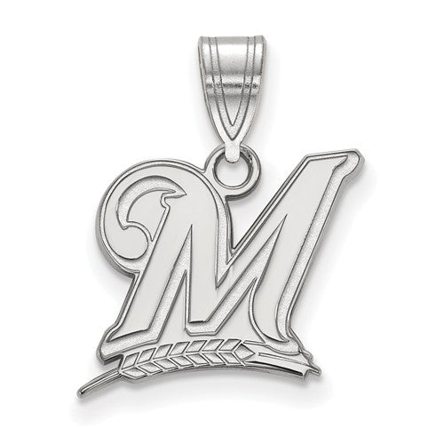 14kw MLB  Milwaukee Brewers Medium Logo Pendant