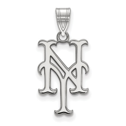 14kw MLB  New York Mets Large Cap Logo Pendant