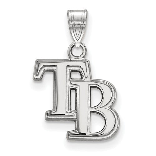 14kw MLB  Tampa Bay Rays Small Cap Logo Pendant