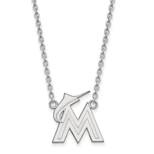 14kw MLB  Miami Marlins Large Pendant w/Necklace