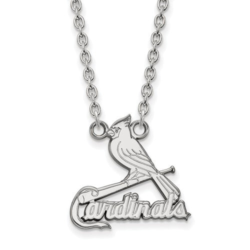 14kw MLB  St. Louis Cardinals Large Logo Pendant w/Necklace