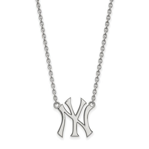 14kw MLB  New York Yankees Large NY Pendant w/Necklace