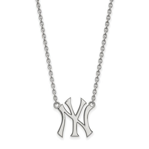 14kw MLB  New York Yankees Large NY Pendant w/Necklace
