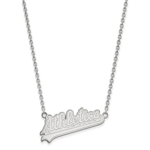 14kw MLB  Oakland Athletics Large "Athletics" Pendant w/Necklace