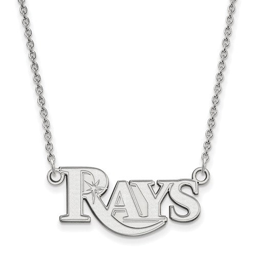 14kw MLB  Tampa Bay Rays Small Logo Pendant w/Necklace
