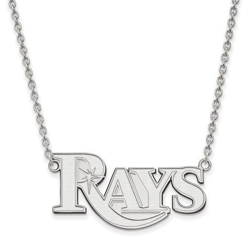 14kw MLB  Tampa Bay Rays Large Logo Pendant w/Necklace