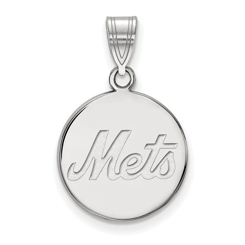 14kw MLB  New York Mets Medium "Mets" Disc Pendant