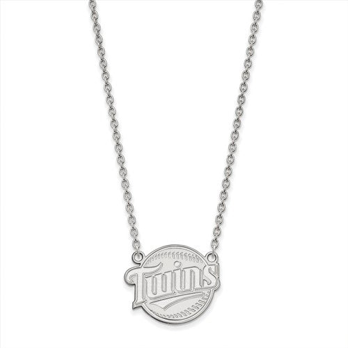 14kw MLB  Minnesota Twins Large Alternate Logo Pendant w/Necklace